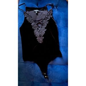 Express velvet bodysuit